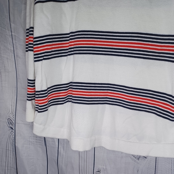 Tommy Hilfiger White Striped Nautical Preppy  Long Sleeve Lightweight Sweater - Picture 10 of 11